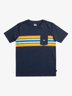 Quiksilver Surfadelica Stripe - T-shirt Avec Poche Pour Garçon 8-16 Ans