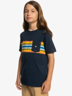 Quiksilver Surfadelica Stripe - T-shirt Avec Poche Pour Garçon 8-16 Ans -Tenue De Surf eqbzt04608 quiksilverw byj0 frt2