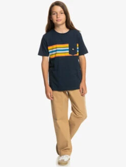 Quiksilver Surfadelica Stripe - T-shirt Avec Poche Pour Garçon 8-16 Ans -Tenue De Surf eqbzt04608 quiksilverw byj0 frt9