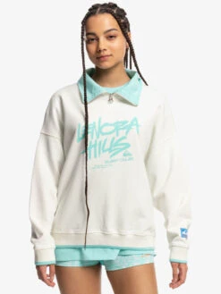 Quiksilver X Stranger Things Lenora 2022 - Sweat à Demi-zip Pour Femme -Tenue De Surf eqwft03161 quiksilverw wbk0 frt1