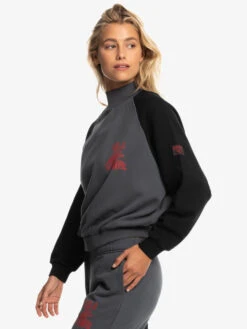 Quiksilver X Stranger Things Upside Down 2022 - Sweat Oversized Pour Femme -Tenue De Surf eqwft03162 quiksilverw kzm0 frt2