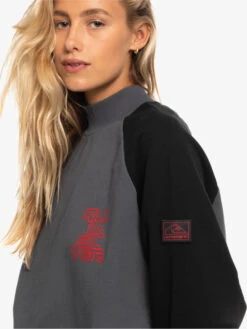Quiksilver X Stranger Things Upside Down 2022 - Sweat Oversized Pour Femme -Tenue De Surf eqwft03162 quiksilverw kzm0 frt3