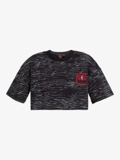 Quiksilver X Stranger Things Upside Down 2022 - T-shirt Cropped Pour Femme -Tenue De Surf eqwkt03187 quiksilverv kzm6 frt1