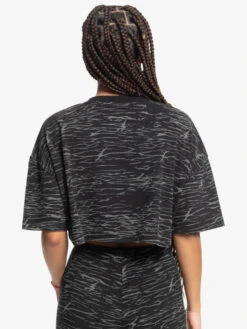 Quiksilver X Stranger Things Upside Down 2022 - T-shirt Cropped Pour Femme -Tenue De Surf eqwkt03187 quiksilverw kzm6 bck1