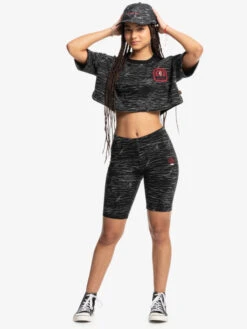 Quiksilver X Stranger Things Upside Down 2022 - T-shirt Cropped Pour Femme -Tenue De Surf eqwkt03187 quiksilverw kzm6 frt9