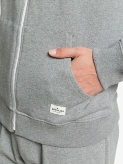 Quiksilver Essentials - Sweat à Capuche Demi-zip En Matière Biologique Pour Homme -Tenue De Surf eqyft04113 essentialszipterryw sjsh frt3