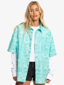 Quiksilver X Stranger Things Tribal Shirt 2022 - Chemise à Manches Courtes Pour Homme -Tenue De Surf eqywt04451 quiksilverw bfk6 frt11