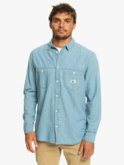 Quiksilver Authentic Paradise - Chemise Manches Longues En Denim Pour Homme -Tenue De Surf eqywt04471 quiksilverw bfmw frt3